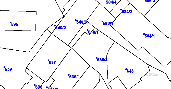 Parcela st. 636/4 v KÚ Loštice, Katastrální mapa