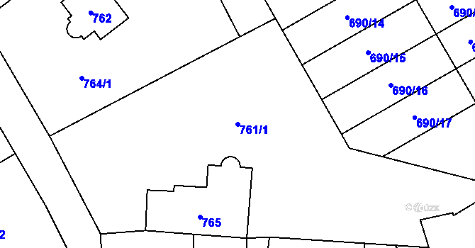 Parcela st. 761/1 v KÚ Loštice, Katastrální mapa