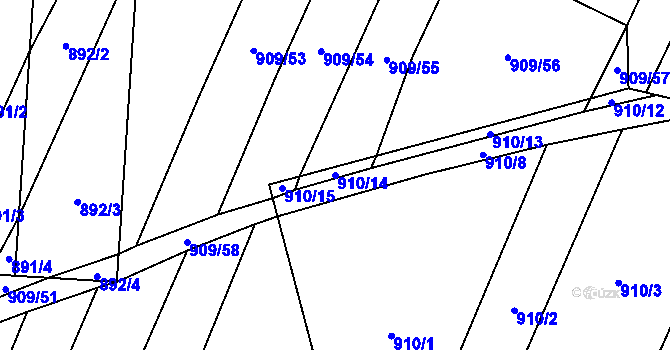 Parcela st. 910/14 v KÚ Loštice, Katastrální mapa