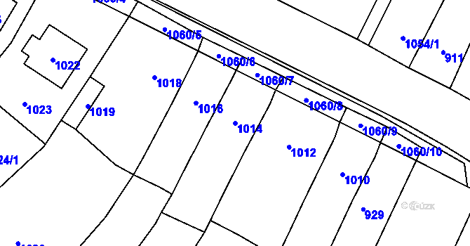 Parcela st. 1014 v KÚ Loštice, Katastrální mapa