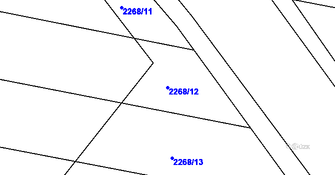 Parcela st. 2268/12 v KÚ Loštice, Katastrální mapa
