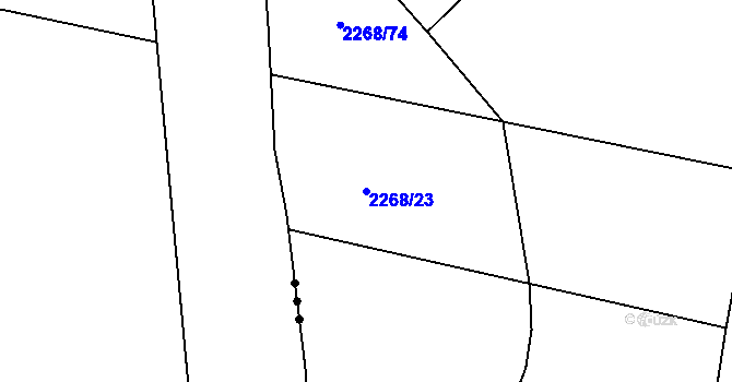 Parcela st. 2268/23 v KÚ Loštice, Katastrální mapa