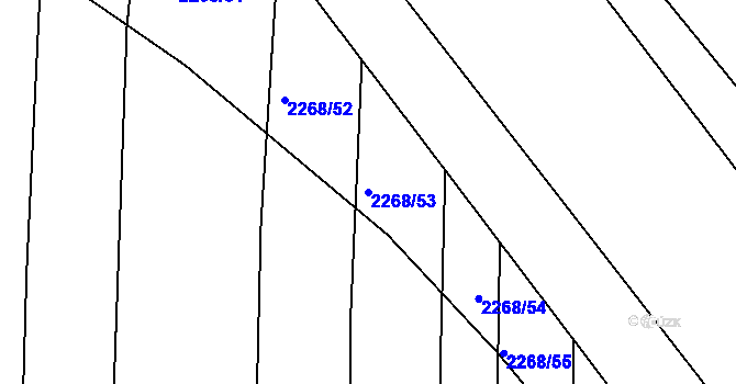 Parcela st. 2268/53 v KÚ Loštice, Katastrální mapa