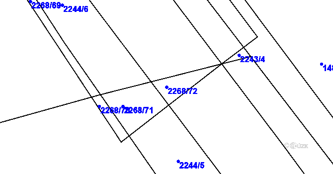 Parcela st. 2268/72 v KÚ Loštice, Katastrální mapa