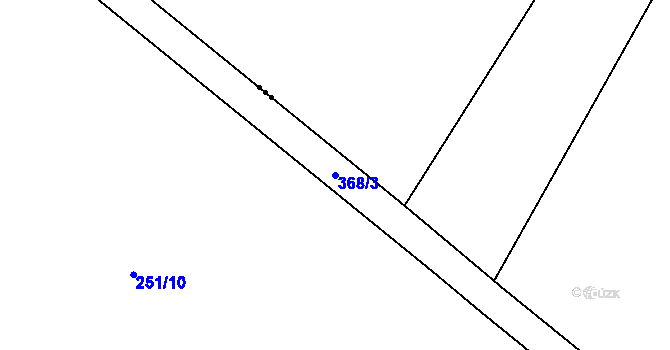 Parcela st. 368/3 v KÚ Žádlovice, Katastrální mapa