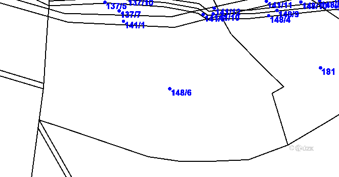 Parcela st. 148/6 v KÚ Lotouš, Katastrální mapa