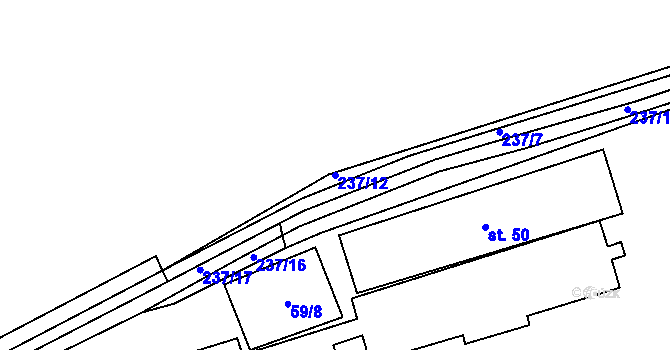 Parcela st. 237/12 v KÚ Lotouš, Katastrální mapa
