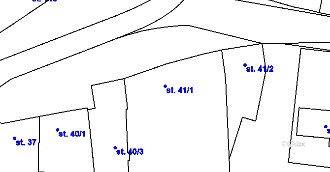 Parcela st. 41/1 v KÚ Loučany na Hané, Katastrální mapa