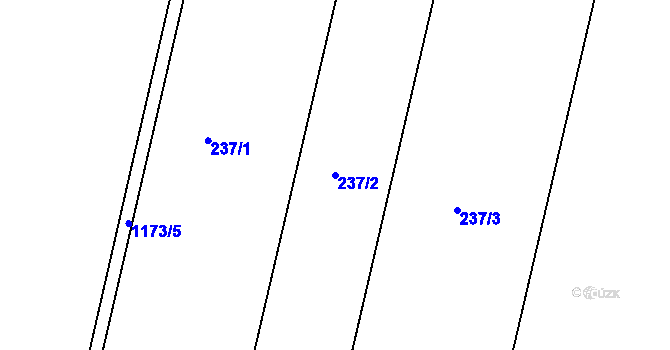 Parcela st. 237/2 v KÚ Loučany na Hané, Katastrální mapa