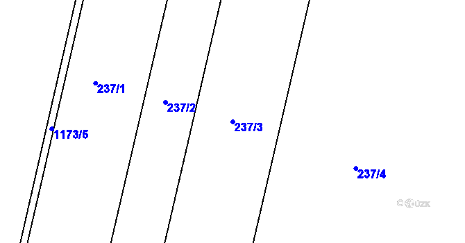 Parcela st. 237/3 v KÚ Loučany na Hané, Katastrální mapa