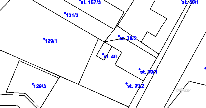 Parcela st. 40 v KÚ Loučeň, Katastrální mapa