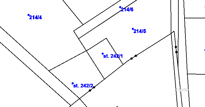 Parcela st. 242/1 v KÚ Loučeň, Katastrální mapa