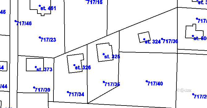 Parcela st. 325 v KÚ Loučeň, Katastrální mapa