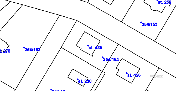 Parcela st. 435 v KÚ Loučeň, Katastrální mapa