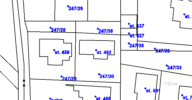 Parcela st. 462 v KÚ Loučeň, Katastrální mapa