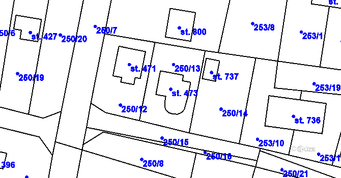 Parcela st. 473 v KÚ Loučeň, Katastrální mapa