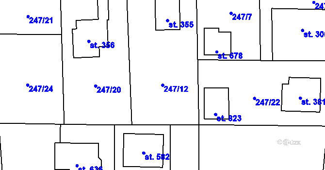 Parcela st. 247/12 v KÚ Loučeň, Katastrální mapa