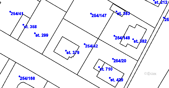 Parcela st. 254/42 v KÚ Loučeň, Katastrální mapa