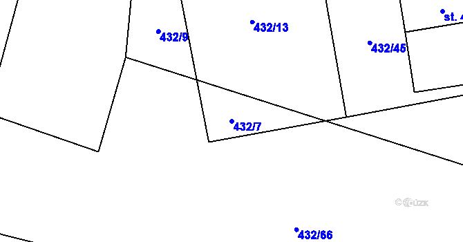 Parcela st. 432/7 v KÚ Loučeň, Katastrální mapa