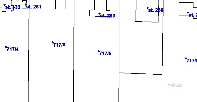 Parcela st. 717/6 v KÚ Loučeň, Katastrální mapa