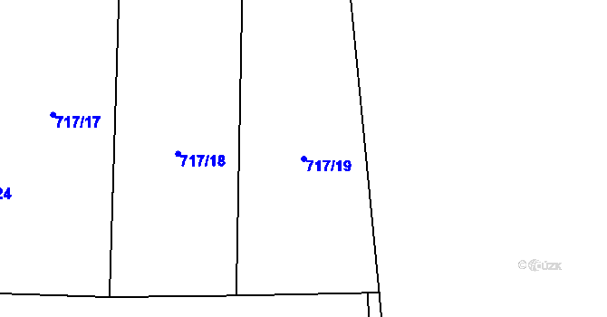 Parcela st. 717/19 v KÚ Loučeň, Katastrální mapa