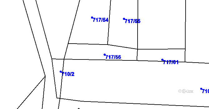 Parcela st. 717/56 v KÚ Loučeň, Katastrální mapa
