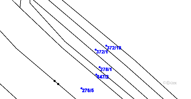 Parcela st. 372/1 v KÚ Loučeň, Katastrální mapa