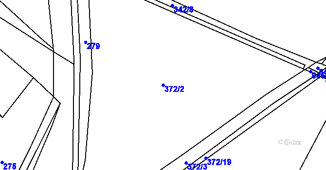 Parcela st. 372/2 v KÚ Loučeň, Katastrální mapa