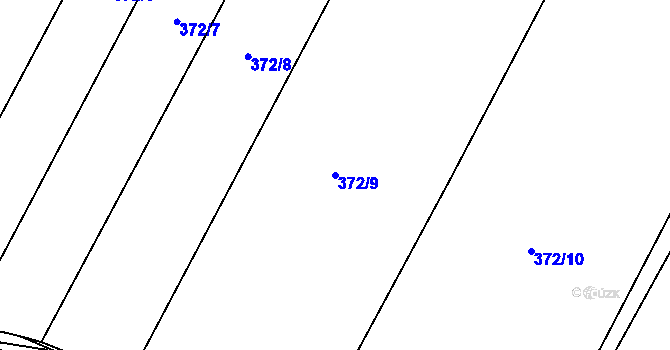 Parcela st. 372/9 v KÚ Loučeň, Katastrální mapa