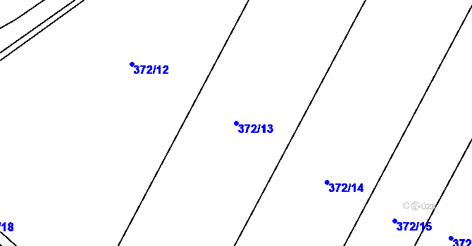 Parcela st. 372/13 v KÚ Loučeň, Katastrální mapa