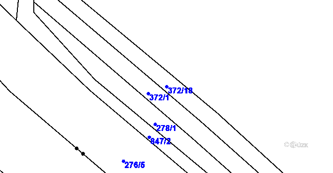 Parcela st. 372/18 v KÚ Loučeň, Katastrální mapa