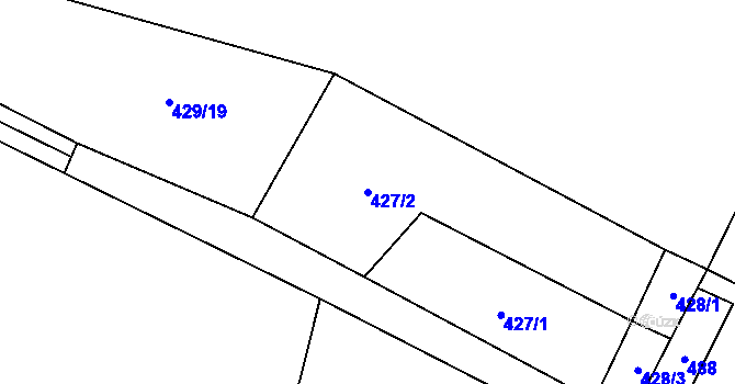 Parcela st. 427/2 v KÚ Loučeň, Katastrální mapa