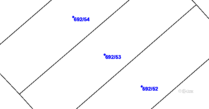 Parcela st. 692/53 v KÚ Loučeň, Katastrální mapa