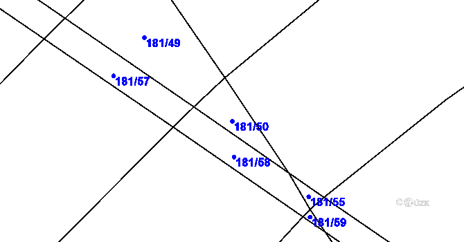 Parcela st. 181/50 v KÚ Loučeň, Katastrální mapa