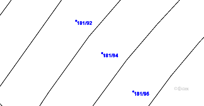 Parcela st. 181/94 v KÚ Loučeň, Katastrální mapa