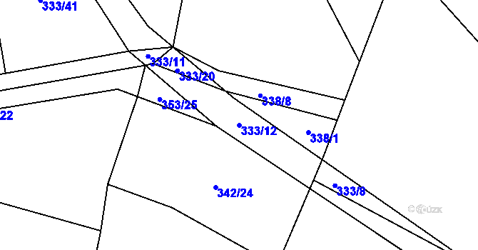 Parcela st. 333/12 v KÚ Loučeň, Katastrální mapa