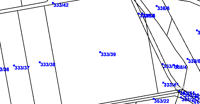 Parcela st. 333/39 v KÚ Loučeň, Katastrální mapa