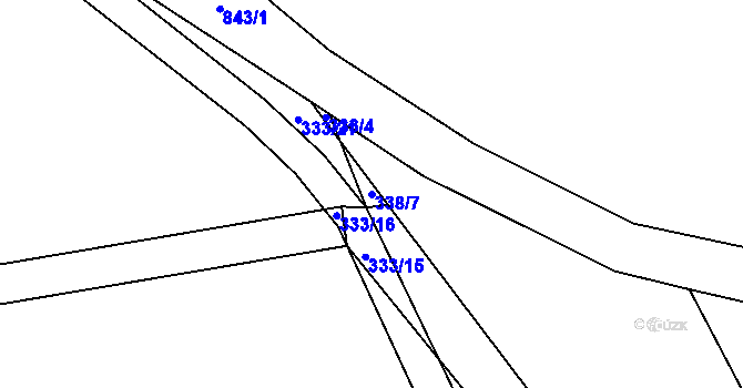 Parcela st. 338/7 v KÚ Loučeň, Katastrální mapa