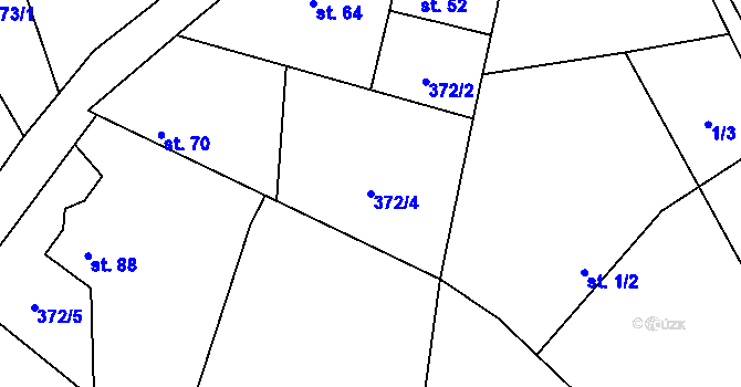 Parcela st. 372/4 v KÚ Patřín, Katastrální mapa