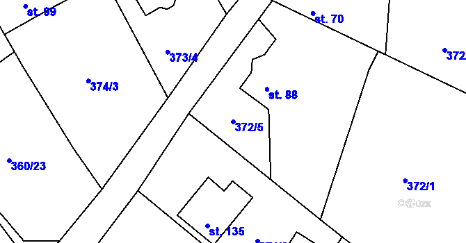 Parcela st. 372/5 v KÚ Patřín, Katastrální mapa