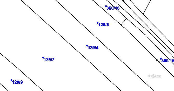 Parcela st. 129/4 v KÚ Patřín, Katastrální mapa