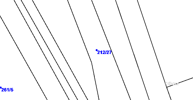 Parcela st. 212/27 v KÚ Patřín, Katastrální mapa