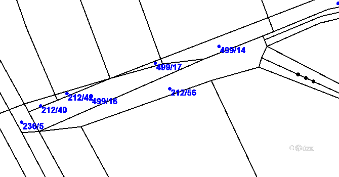 Parcela st. 212/56 v KÚ Patřín, Katastrální mapa