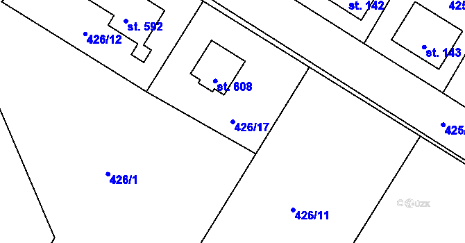Parcela st. 426/17 v KÚ Patřín, Katastrální mapa