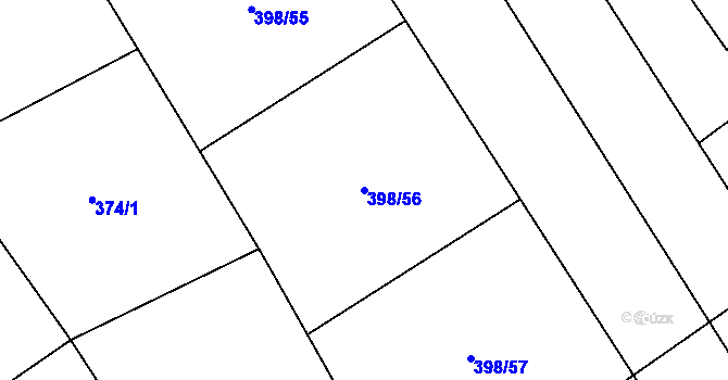 Parcela st. 398/56 v KÚ Patřín, Katastrální mapa