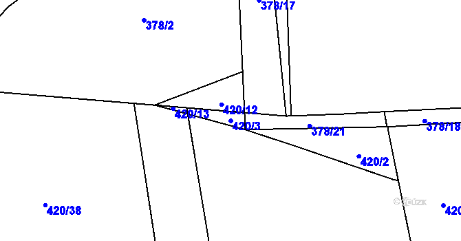 Parcela st. 420/3 v KÚ Studce, Katastrální mapa