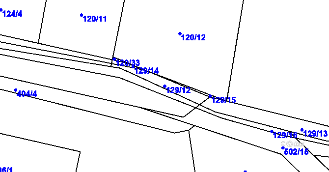 Parcela st. 129/12 v KÚ Studce, Katastrální mapa