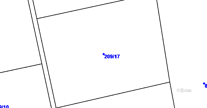 Parcela st. 209/17 v KÚ Studce, Katastrální mapa