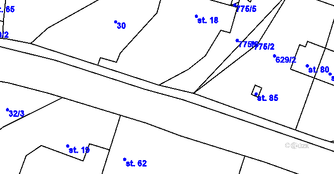 Parcela st. 732/28 v KÚ Loučim, Katastrální mapa