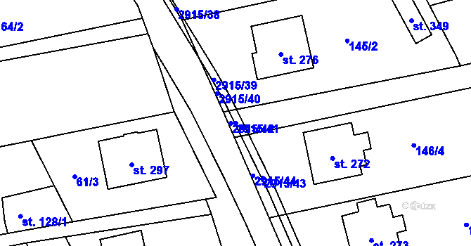Parcela st. 2915/41 v KÚ Loučka I, Katastrální mapa